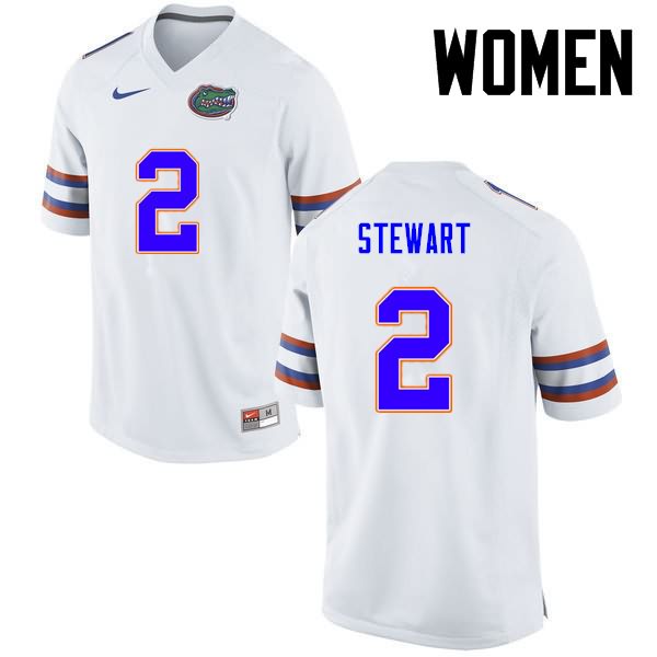 NCAA Florida Gators Brad Stewart Women's #2 Nike White Stitched Authentic College Football Jersey WZC1264ZP